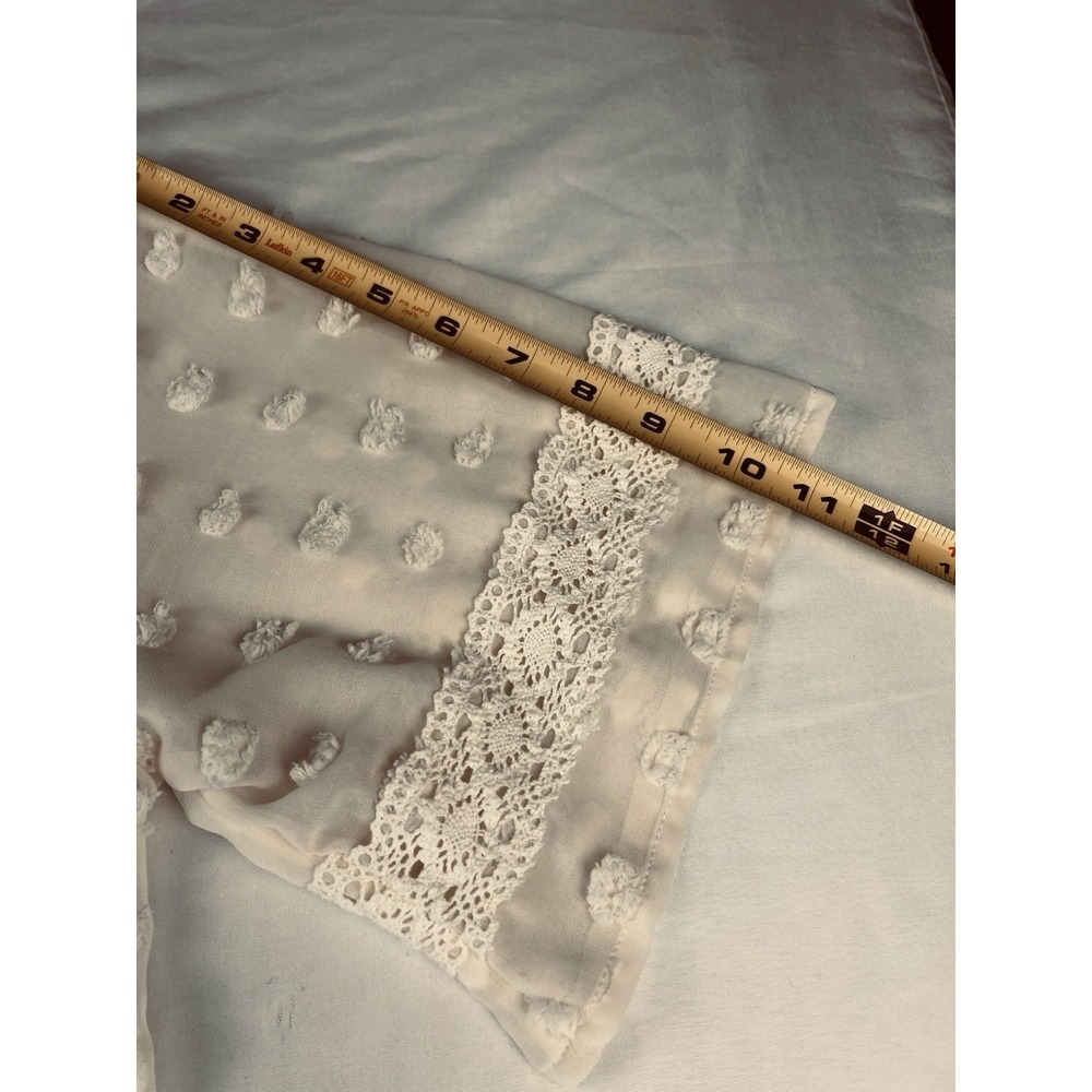 Maurices Sheer Open Cardigan Swiss Dot Cover Up Crochet Fairy Boho Ivory Med - Picture 9 of 11